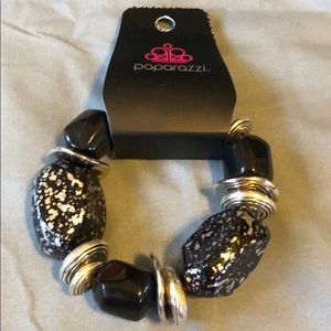 Black and Silver Beaded Bracelet